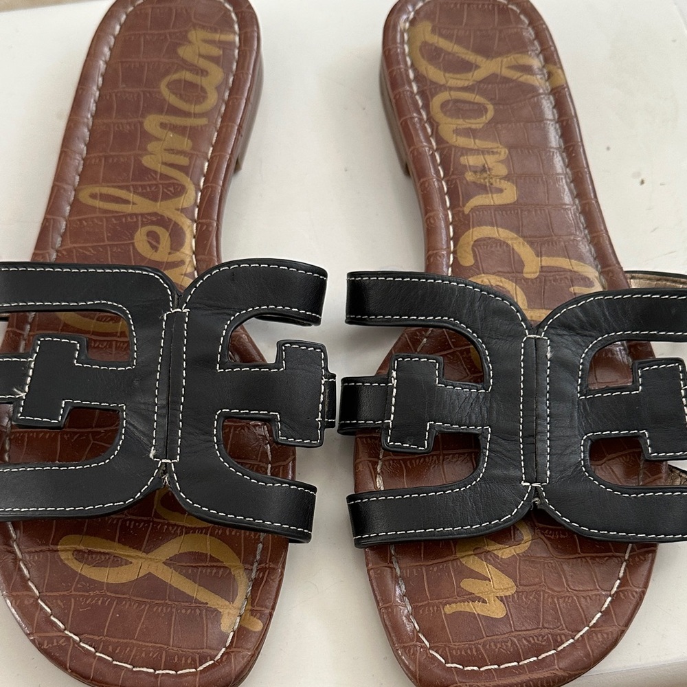 Sam Edelman Black and Brown Slide Sandals